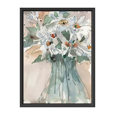 Lumaprints Daisy Point Of View Framed Canvas Art