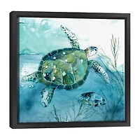 Lumaprints Delray Sea Turtle Framed Canvas Art