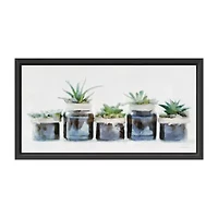 Lumaprints Rustic Plants A Row Framed Canvas Art