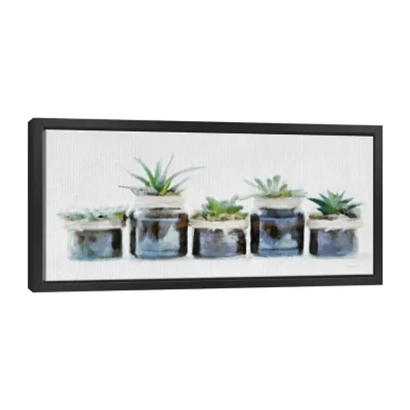 Lumaprints Rustic Plants A Row Framed Canvas Art