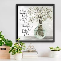 Lumaprints 22" X Thankful People Floating Frame Framed Print