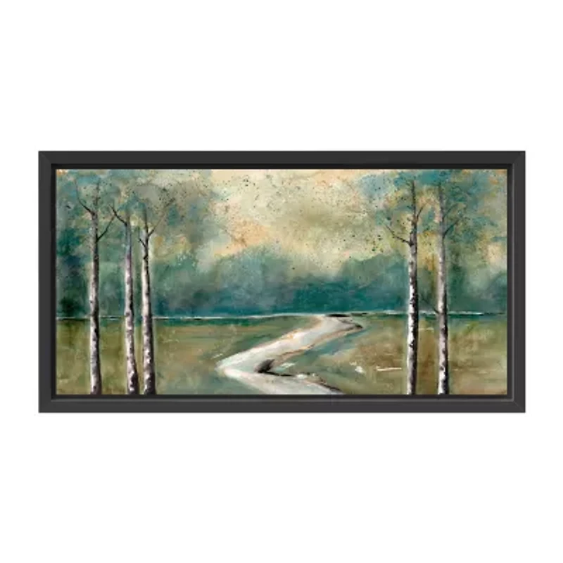 Lumaprints Green Landscape Framed Canvas Art