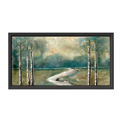 Lumaprints Green Landscape Framed Canvas Art