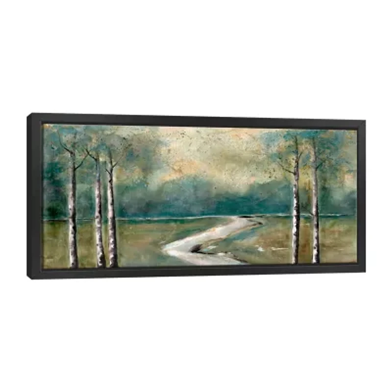 Lumaprints Green Landscape Framed Canvas Art