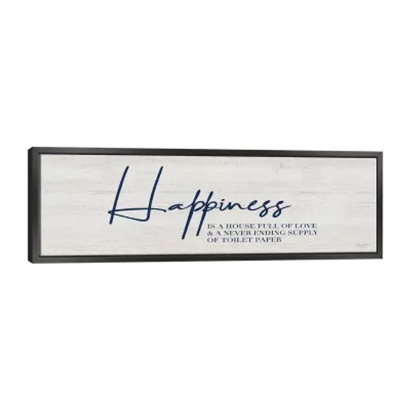 Lumaprints Bathroom Panel - Happiness Framed Canvas Art