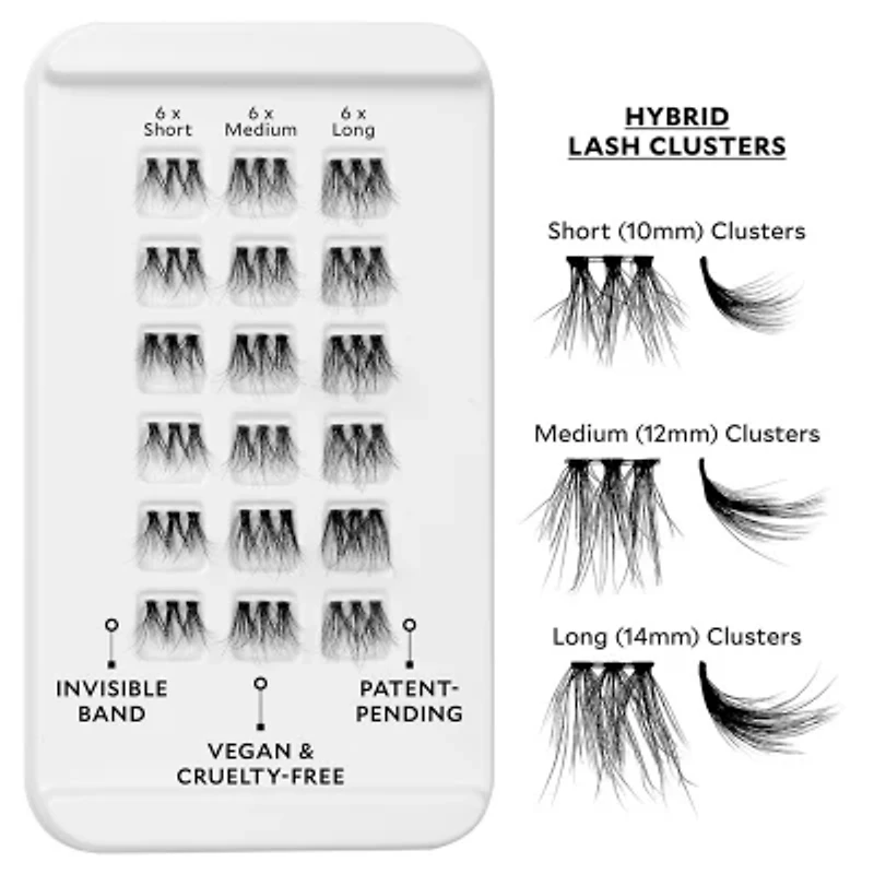 Velour Lashes Xtensions Lash Clusters - Hybrid