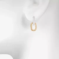 Bijoux Bar Delicates Two Tone Womens Oval Drop Earrings