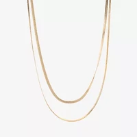 Bijoux Bar Delicates Gold Tone Womens 16 Inch Link Chain Necklace