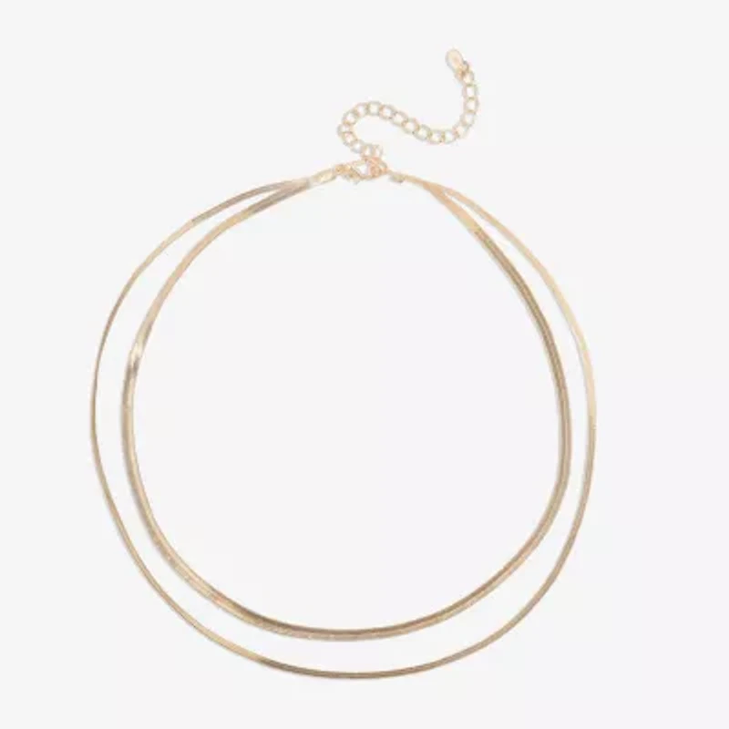 Bijoux Bar Delicates Gold Tone Womens 16 Inch Link Chain Necklace