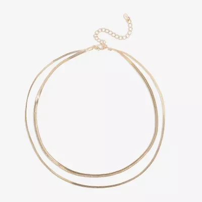 Bijoux Bar Delicates Gold Tone Womens 16 Inch Link Chain Necklace