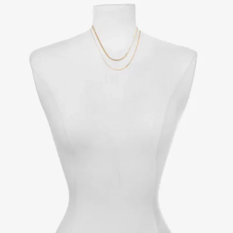 Bijoux Bar Delicates Gold Tone Womens 16 Inch Link Chain Necklace