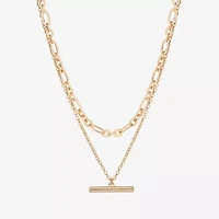 Bijoux Bar Delicates Gold Tone Womens 16 Inch Link Chain Necklace