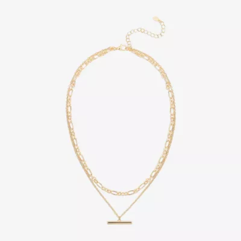 Bijoux Bar Delicates Gold Tone Womens 16 Inch Link Chain Necklace