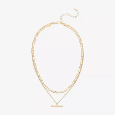 Bijoux Bar Delicates Gold Tone Womens 16 Inch Link Chain Necklace