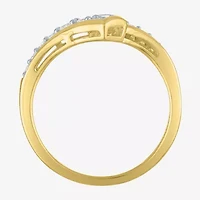(G-H, Si2-I1) Womens 1/3 CT. T.W. Lab Grown White Diamond 10K Gold Bypass  Cocktail Ring