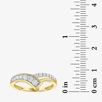 (G-H, Si2-I1) Womens 1/3 CT. T.W. Lab Grown White Diamond 10K Gold Bypass  Cocktail Ring