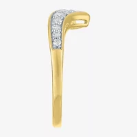 (G-H, Si2-I1) Womens 1/3 CT. T.W. Lab Grown White Diamond 10K Gold Bypass  Cocktail Ring