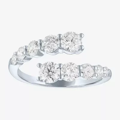Diamond Addiction (G-H, Si2-I1) Womens 9.5MM 2 CT. T.W. Lab Grown White 10K Gold Round Bypass  Band