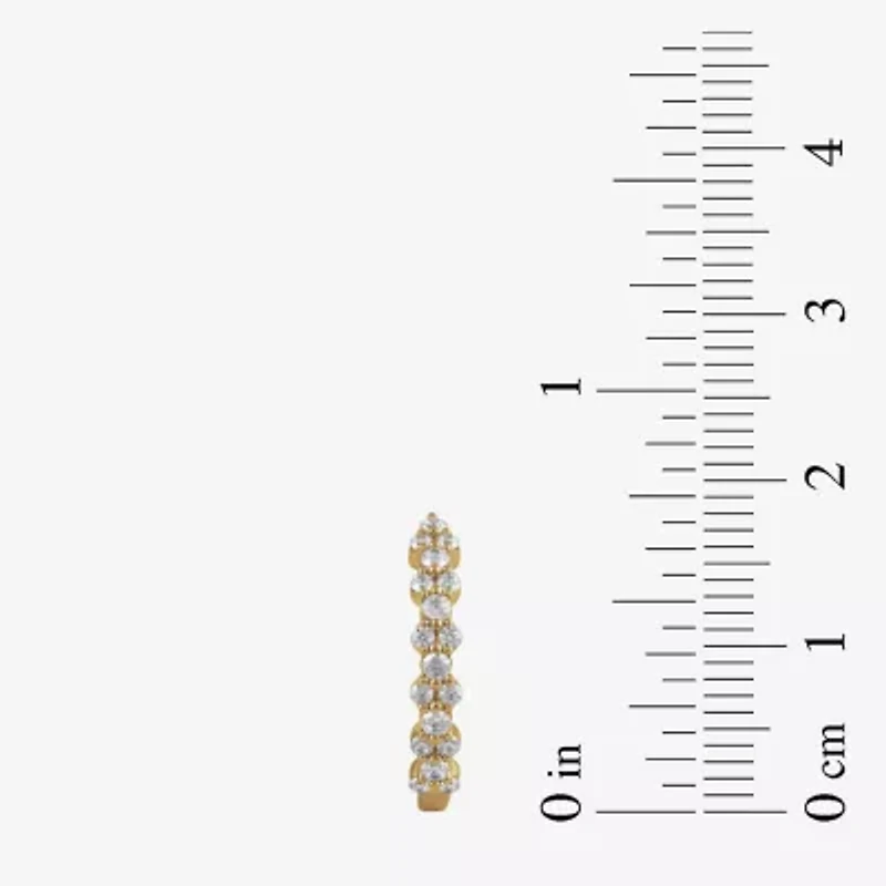 Womens 1/2 CT. T.W. Lab Grown White Diamond 10K Gold 16.8mm Hoop Earrings