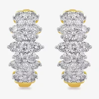 Womens 2 CT. T.W. Lab Grown White Diamond 10K Gold 19.1mm Hoop Earrings