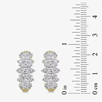 Womens 2 CT. T.W. Lab Grown White Diamond 10K Gold 19.1mm Hoop Earrings