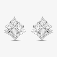1 1/2 CT. T.W. Lab Grown White Diamond 10K White Gold 10.7mm Stud Earrings