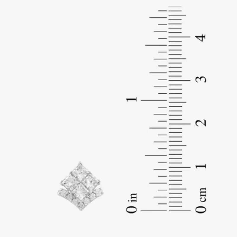 1 1/2 CT. T.W. Lab Grown White Diamond 10K White Gold 10.7mm Stud Earrings