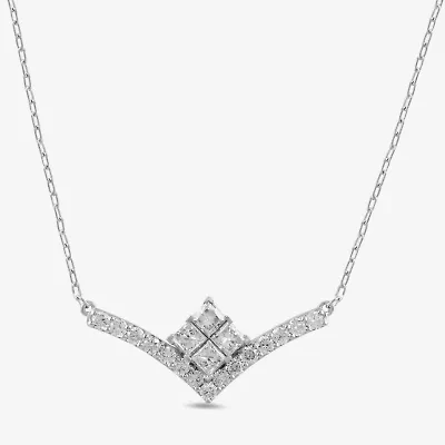 Womens / CT. T.W. Lab Grown White Diamond 10K Gold Inch Pendant Necklace