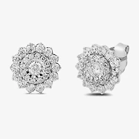 1 CT. T.W. Lab Grown White Diamond 10K White Gold 11.1mm Stud Earrings
