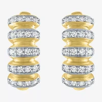 (Gh / Si2 I1) Womens 1/3 CT. T.W. Lab Grown White Diamond 10K Gold 14mm Hoop Earrings