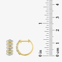 (Gh / Si2 I1) Womens 1/3 CT. T.W. Lab Grown White Diamond 10K Gold 14mm Hoop Earrings