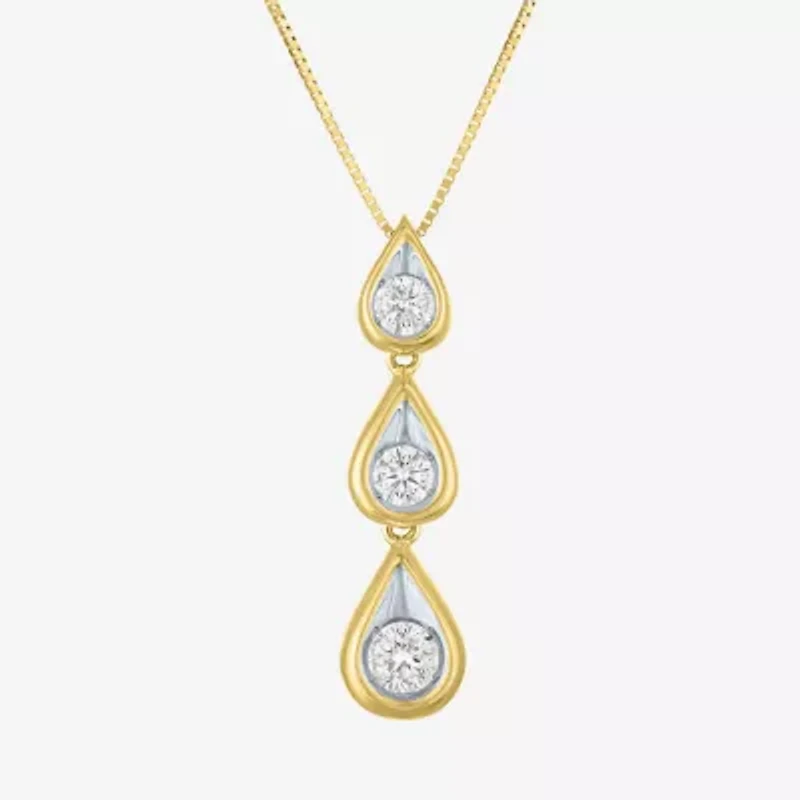 G-H / Si2-I1) Womens 1 CT. T.W. Lab Grown White Diamond 10K White Gold 16 Inch Pendant Necklace