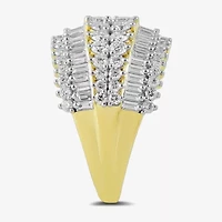 (G/Si2) Womens 2 CT. T.W. Lab Grown White Diamond 10K Gold Cluster Cocktail Ring