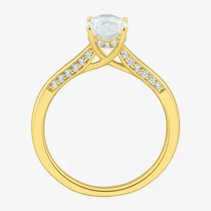 (H-I / Si1-Si2) Womens 1 3/4 CT. T.W. Lab Grown White Diamond 10K Gold Marquise Solitaire Engagement Ring