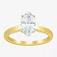 (H-I / Si1-Si2) Womens 1 3/4 CT. T.W. Lab Grown White Diamond 10K Gold Marquise Solitaire Engagement Ring