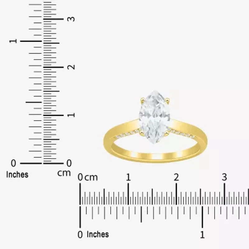 (H-I / Si1-Si2) Womens 1 3/4 CT. T.W. Lab Grown White Diamond 10K Gold Marquise Solitaire Engagement Ring
