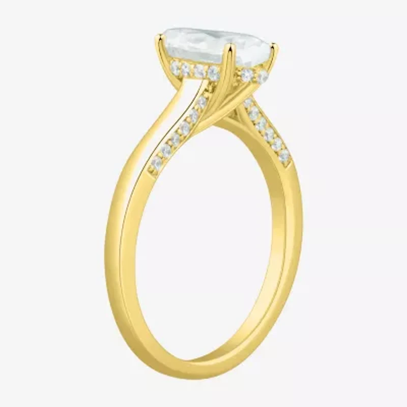 (H-I / Si1-Si2) Womens 1 3/4 CT. T.W. Lab Grown White Diamond 10K Gold Marquise Solitaire Engagement Ring