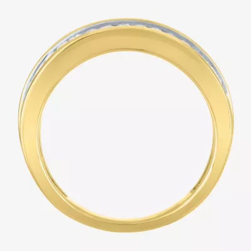 (G-H / Si-I1)) Womens 6.5MM 1 CT. T.W. Lab Grown White Diamond 10K Gold Anniversary Wedding Band