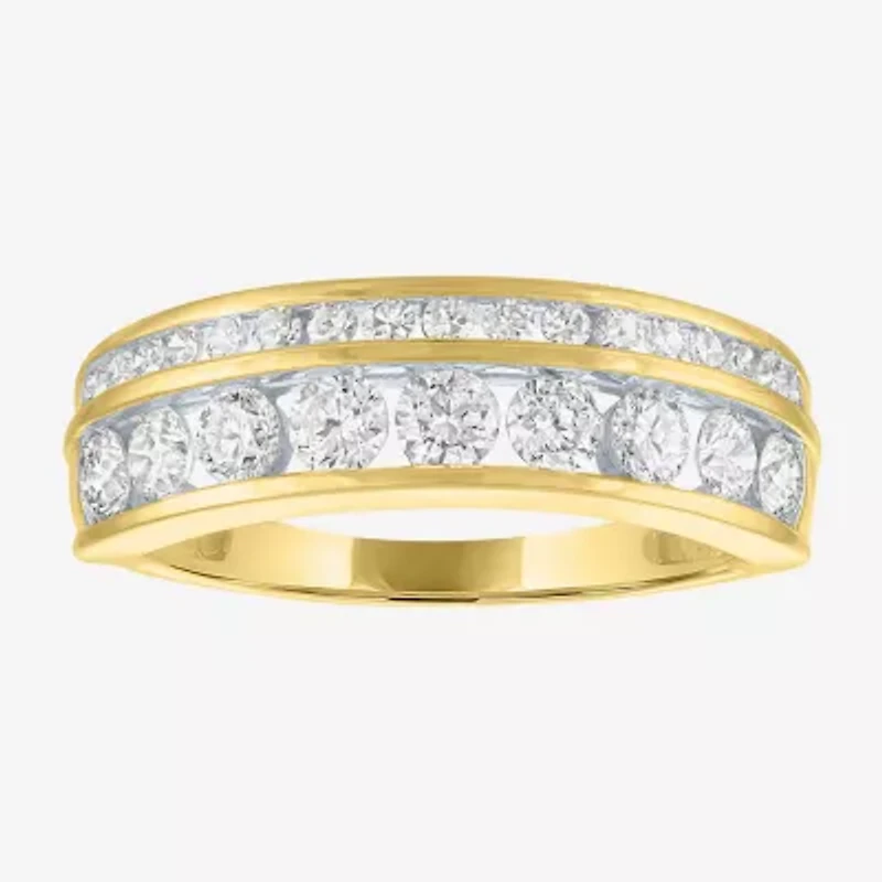 (G-H / Si2-I1)														 Womens 6.5MM 1 CT. T.W. Lab Grown White Diamond 10K Gold Anniversary Wedding Band