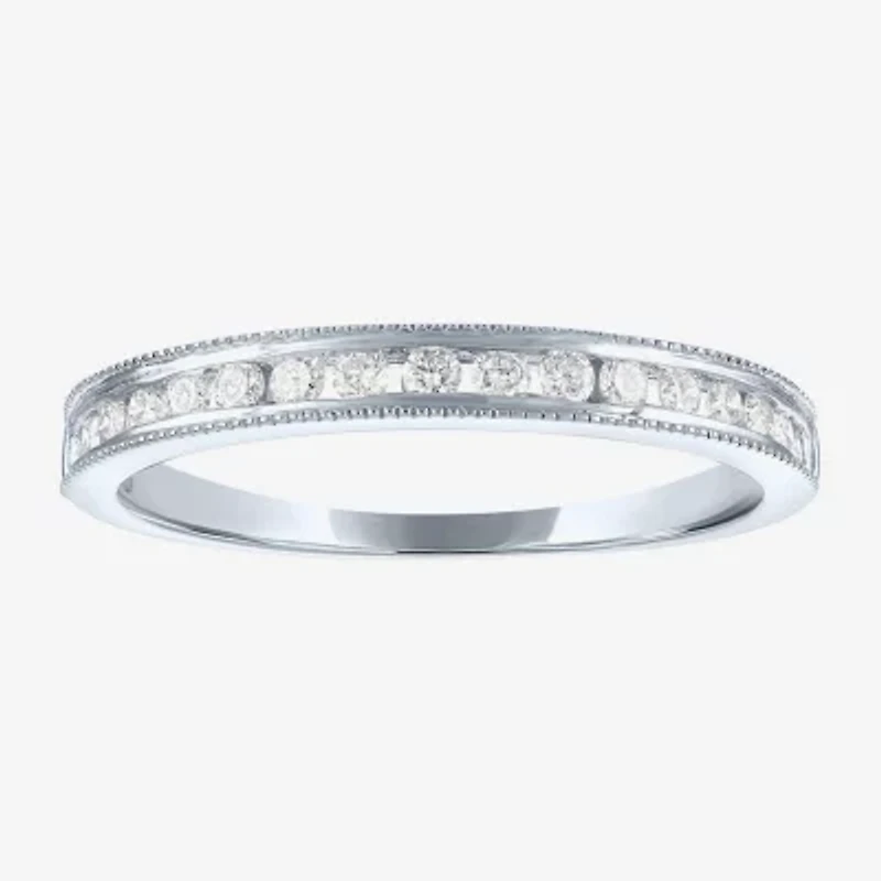 (G-H / Si2-I1)												 Womens 1/4 CT. T.W. Lab Grown White Diamond 10K Gold Wedding Band