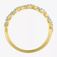 (G-H / Si2-I1) Womens 3MM 1/10 CT. T.W. Lab Grown White Diamond 10K Gold Anniversary Wedding Band