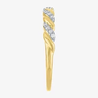(G-H / Si2-I1) Womens 3MM 1/10 CT. T.W. Lab Grown White Diamond 10K Gold Anniversary Wedding Band