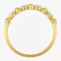 (G-H / Si2 I1)														 Womens 1/10 CT. T.W. Lab Grown White Diamond 10K Gold Heart Anniversary Wedding Band