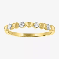 (G-H / Si2 I1)														 Womens 1/10 CT. T.W. Lab Grown White Diamond 10K Gold Heart Anniversary Wedding Band