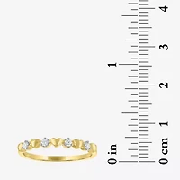 (G-H / Si2 I1)														 Womens 1/10 CT. T.W. Lab Grown White Diamond 10K Gold Heart Anniversary Wedding Band