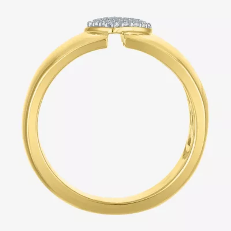 Diamond Addiction (G-H, Si2-I1) Womens 11M 1/10 CT. T.W. Lab Grown White 14K Gold Over Silver Sterling Heart Band