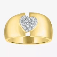 Diamond Addiction (G-H, Si2-I1) Womens 11M 1/10 CT. T.W. Lab Grown White 14K Gold Over Silver Sterling Heart Band