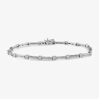 Womens 1/4 CT. T.W. Lab Grown White Diamond Sterling Silver 7.25 Inch Tennis Bracelet
