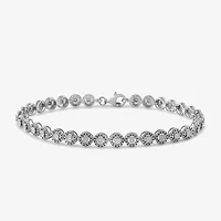 Womens 1/10 CT. T.W. Lab Grown White Diamond Sterling Silver 7.25 Inch Tennis Bracelet