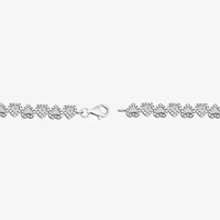 Womens 1/10 CT. T.W. Lab Grown White Diamond Sterling Silver Heart 7.25 Inch Tennis Bracelet
